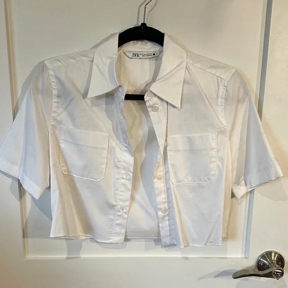 Zara Classic White Short Sleeve Shirt - Picture 1 of 1